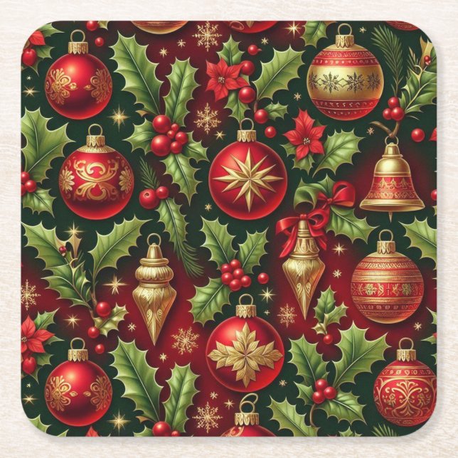 Posavasos Cuadrado De Papel Papel de adorno para festividades (Anverso)