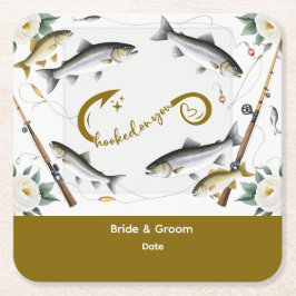 Posavasos Cuadrado De Papel Papel de Boda pesquero