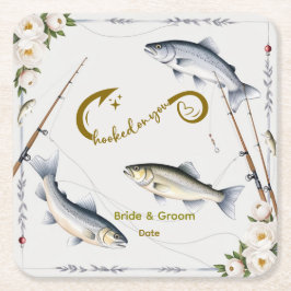 Posavasos Cuadrado De Papel Papel de Boda pesquero