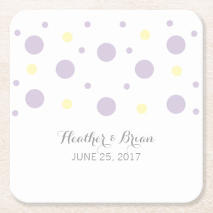 Posavasos Cuadrado De Papel Papel de confetán amarillo morado