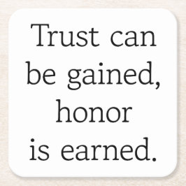 Posavasos Cuadrado De Papel Papel de confianza y honor