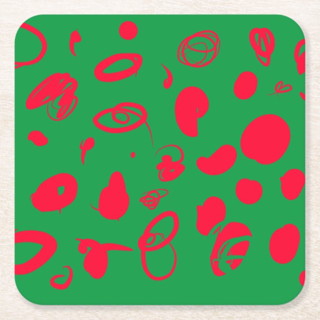 Posavasos Cuadrado De Papel Papel de diseño festivo (Anverso)