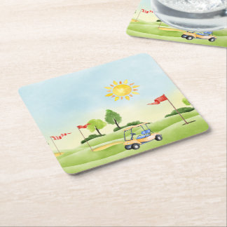 Posavasos Cuadrado De Papel Papel de golf
