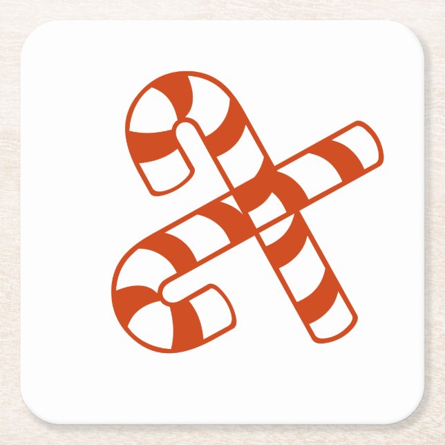 Posavasos Cuadrado De Papel Papel de montaña - Candy Cane (Anverso)