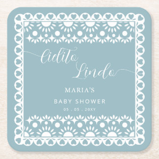 Posavasos Cuadrado De Papel Papel mexicano Picado Cielito Lindo Baby Shower