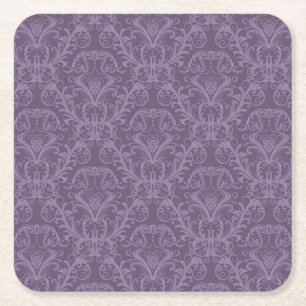 Posavasos Cuadrado De Papel Papel morado floral 2