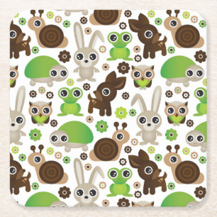 Posavasos Cuadrado De Papel papel pintado del animal del conejito de la