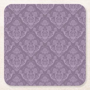 Posavasos Cuadrado De Papel Papel pintado floral púrpura