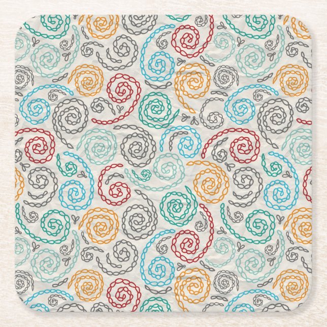 Posavasos Cuadrado De Papel Papel rumpled suposición del bordado (Anverso)