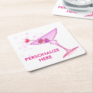 POSAVASOS CUADRADO DE PAPEL PAPEL SECANTES - PINK MARTINI