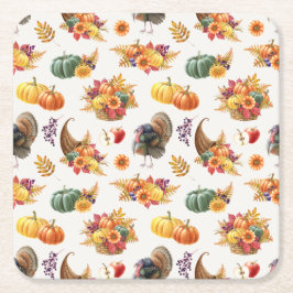 Posavasos Cuadrado De Papel Papel tradicional de Acción de Gracias