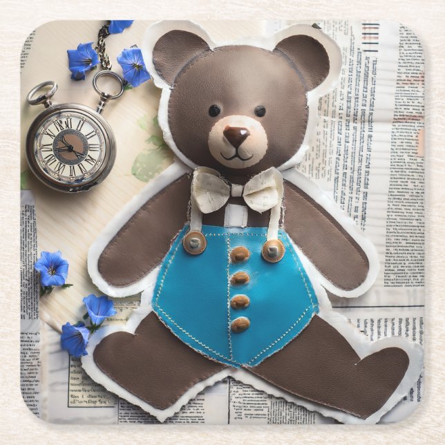 Posavasos Cuadrado De Papel Paper Bear Coaster (Anverso)