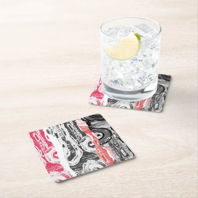 Posavasos Cuadrado De Papel Paper Coaster – Abstract Land (In situ)