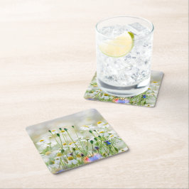 Posavasos Cuadrado De Papel Paper Coasters - Acétalas y margaritas