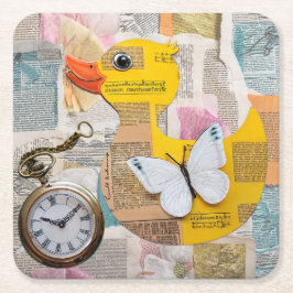 Posavasos Cuadrado De Papel Paper Duck Coaster