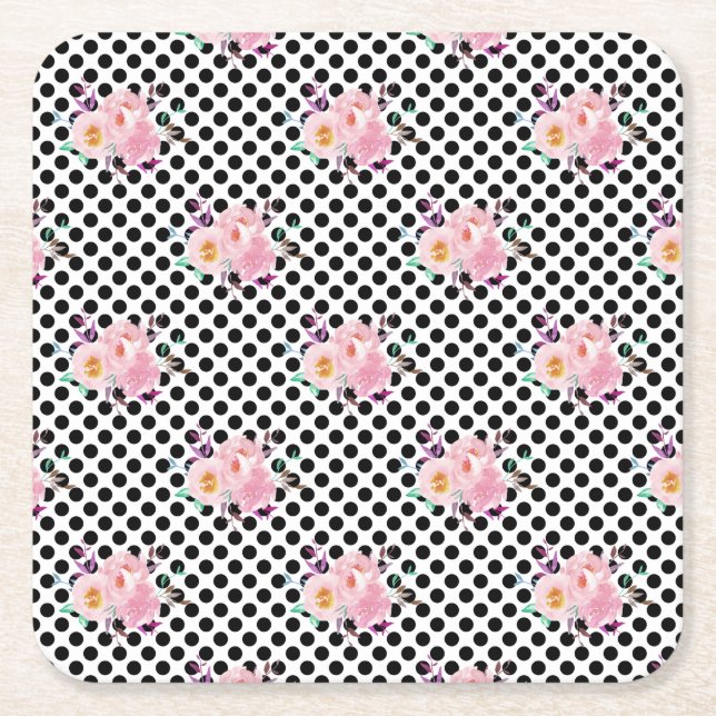 Posavasos Cuadrado De Papel Papers Florales Acuarela Regalo Nuevo Hogar (Anverso)