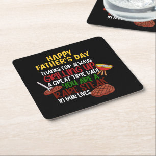 Posavasos Cuadrado De Papel Papi del Chef Funny Personalizado
