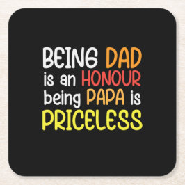 Posavasos Cuadrado De Papel Papi Gift Being Dad Being Papa