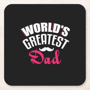 Posavasos Cuadrado De Papel Papi Gift World Greatest Dad
