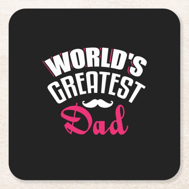 Posavasos Cuadrado De Papel Papi Gift World Greatest Dad (Anverso)