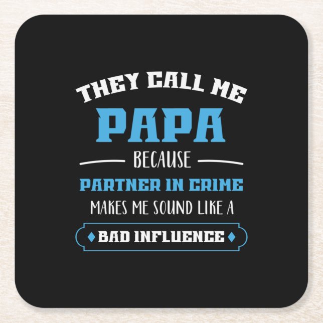 Posavasos Cuadrado De Papel Papi Regalo me llaman papá (Anverso)