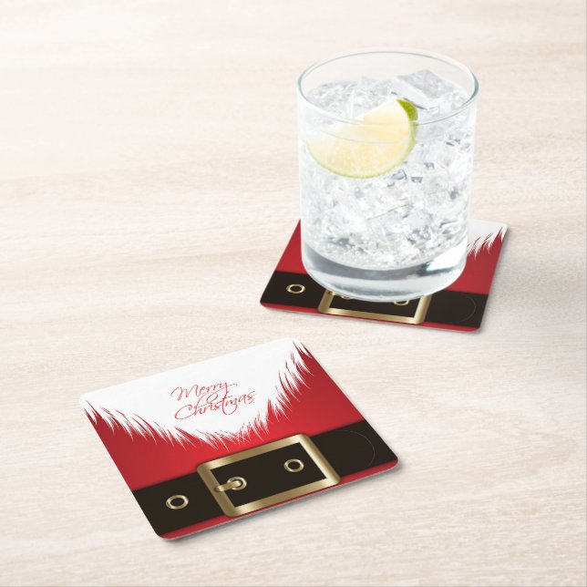 Posavasos Cuadrado De Papel Paquete de escayola de papel Santa (In situ)