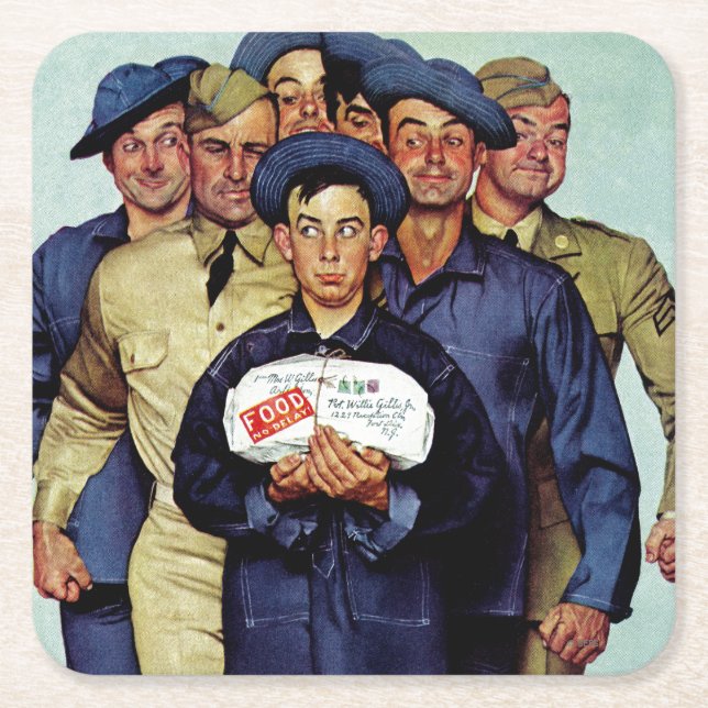 Posavasos Cuadrado De Papel Paquete de Willie Gillis desde casa (Anverso)