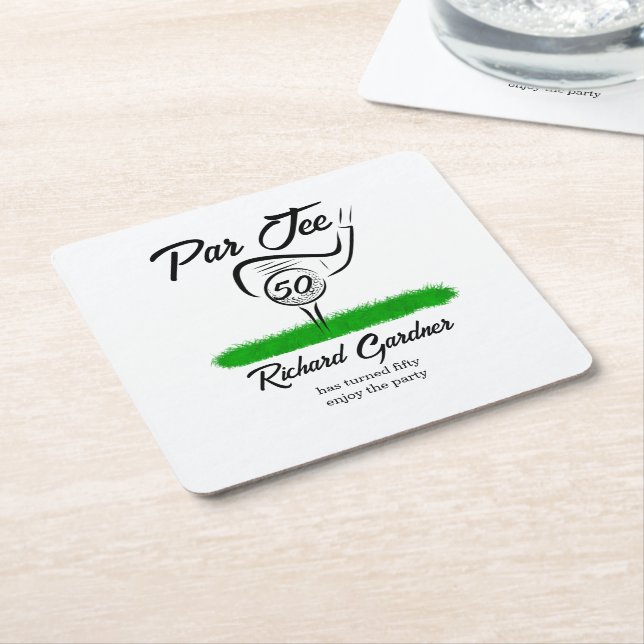 Posavasos Cuadrado De Papel Par Off for an UnForeGettable 50th Birthday Party (En perspectiva)