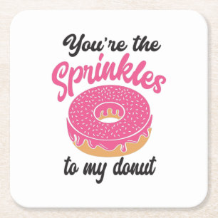 Posavasos Cuadrado De Papel Par Regalo Eres Las Raspersores De Mi Donut