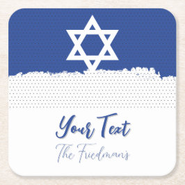 Posavasos Cuadrado De Papel Para celebraciones de feriados judíos Bar Mitzvah'