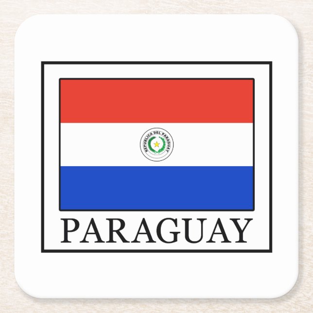 Posavasos Cuadrado De Papel Paraguay (Anverso)