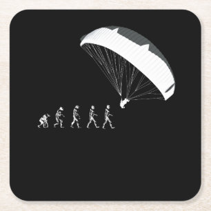 Posavasos Cuadrado De Papel Parapente en paracaídas en alza