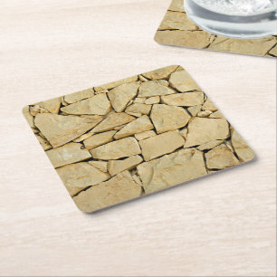Posavasos Cuadrado De Papel Pared de piedra seca