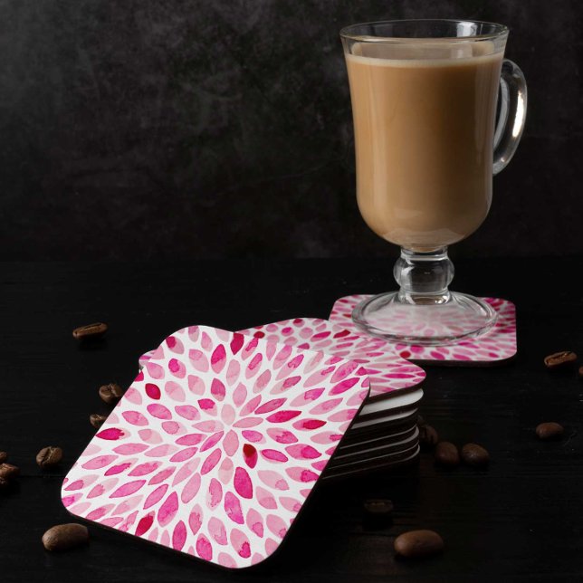 Posavasos Cuadrado De Papel Paredes de brocha acuarela - paleta rosa (Subido por el creador)