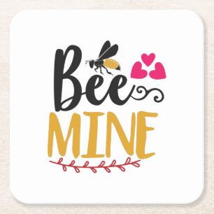 Posavasos Cuadrado De Papel Pareja Art Bee Mine
