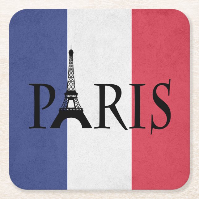 Posavasos Cuadrado De Papel París (Anverso)