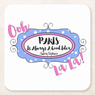 Posavasos Cuadrado De Papel "París"