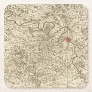 Posavasos Cuadrado De Papel París Francia