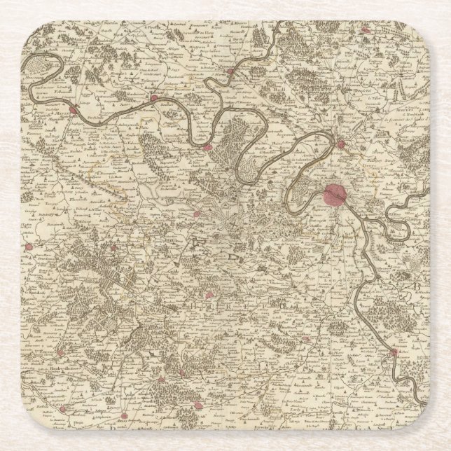 Posavasos Cuadrado De Papel París Francia (Anverso)