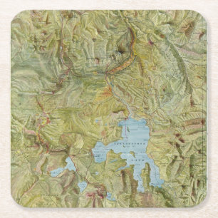 Posavasos Cuadrado De Papel Parque nacional 2 de Yellowstone