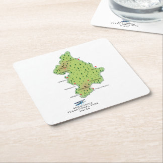 Posavasos Cuadrado De Papel parque nacional de Snowdonia, mapa de Gales