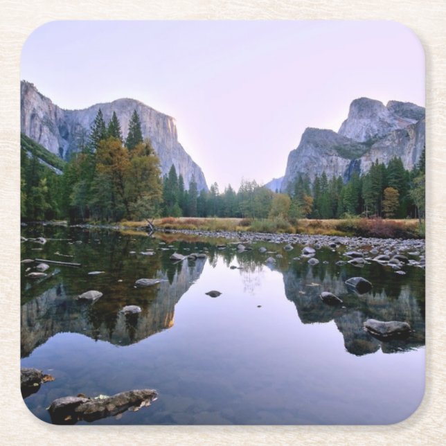 Posavasos Cuadrado De Papel Parque nacional de Yosemite (Anverso)