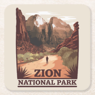 Posavasos Cuadrado De Papel Parque nacional de Zion
