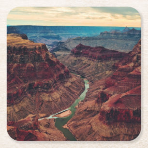 Posavasos Cuadrado De Papel Parque Nacional del Gran Cañón, Arizona, Río Co