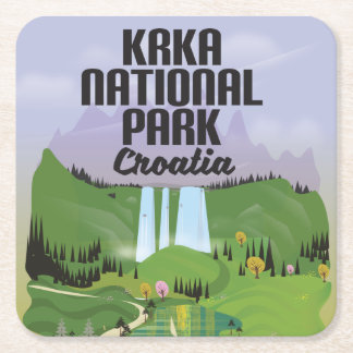 Posavasos Cuadrado De Papel Parque Nacional Krka Croacia