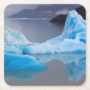 Posavasos Cuadrado De Papel Parque Nacional Torres del Paine, Hielo glacial