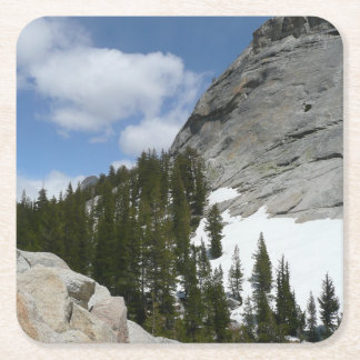 Posavasos Cuadrado De Papel Parque nacional Yosemite de nevadas de granito II