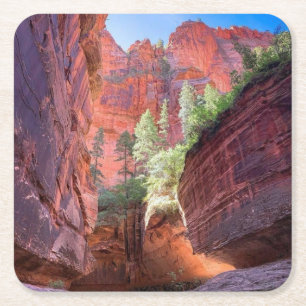 Posavasos Cuadrado De Papel Parque Nacional Zion, Utah, Estados Unidos