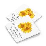 Posavasos Cuadrado De Papel Partido de Compromiso del Boda Floral del Girasol<br><div class="desc">Añada un toque elegante a su fiesta de compromiso boda con estas hermosas tostadoras de bebidas florales amarillas. Los embutidos presentan girasoles amarillos soleados y resaltan la información de su invitación boda impresa en fuentes elegantes y fáciles de leer. Estas soleadas flores botánicas amarillas son perfectas para eventos de primavera...</div>