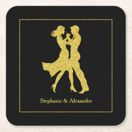 Posavasos Cuadrado De Papel Partido de Cumpleaños Conjunto Adultos Pareja de D